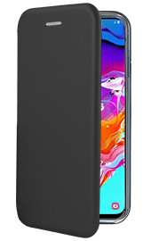 Луксозен кожен калъф тефтер ултра тънък Wallet FLEXI и стойка за Samsung Galaxy A70 A705F черен 